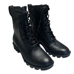 NWOT Sorel Pheonix Mid Calf Lace Up Waterproof Combat Boot Women’s Sz 8 Lug Sole